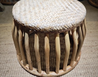 Taburete de tambor étnico Wa