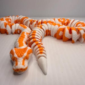 3D print Articulated Flexi Albino Ball Python; Snake