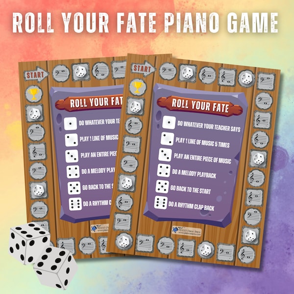 Piano Lesson Games,Roll Your Fate Piano Lesson Game,Piano Teacher Resources,Piano Practice Games,Piano Group Lessons,Piano Group Lesson Game