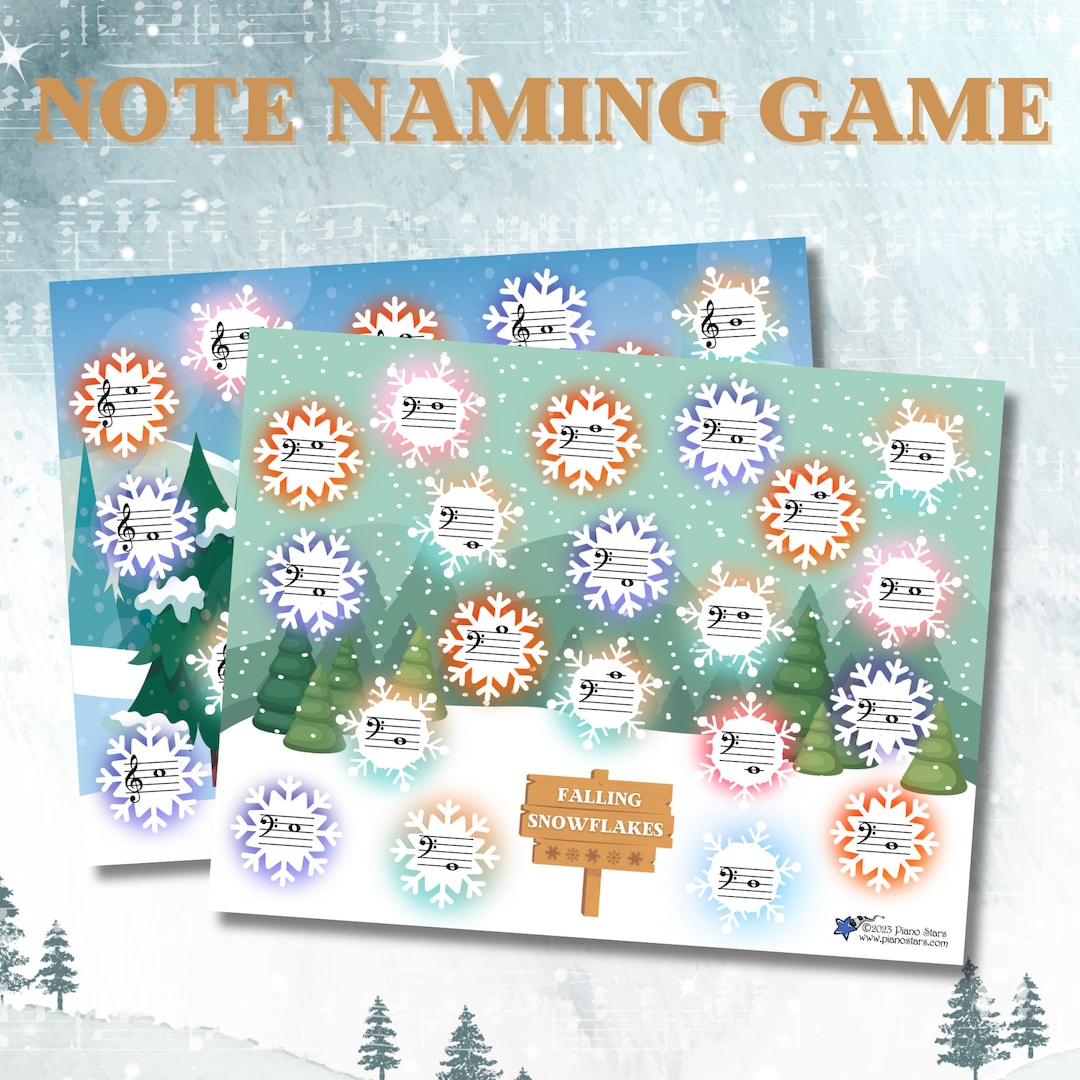Note naming games falling snowflakes piano lesson games note naming