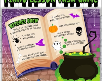 Piano Lesson Game,Witches Brew Piano Lesson Game,Piano Teacher Resources,Halloween Piano Game,Piano Group Lessons,Piano Group Lesson Game