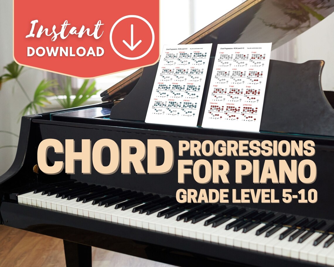 Chord Progressions for Piano Students, RCM Cadences, Printable Music Chords for Visual Learners ...