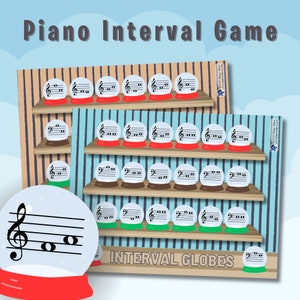 Piano Interval Game,Interval Globes Piano Lesson Games,Piano Lesson Activities,Piano Group Lesson Game,Piano Teacher Resources,Music Theory
