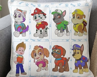 Paquete de diseños de bordado de cachorros de dibujos animados: Archivos de perros para niños (Descarga instantánea)