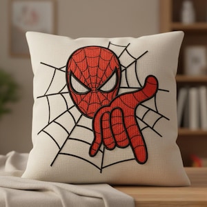 Diseño de bordado de Spiderman / Máscara de Spiderman / Archivo digital estilo héroe de la telaraña para camisetas infantiles