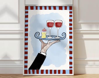 Funny Parenting Print – Raising Spirits and Babies Wall Art (Digital Download)