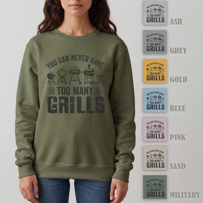 Funny BBQ Shirt, You Can Never Have Many Grills, Pitmaster T-shirt, Barbecue Graphic Top image 2