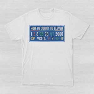 Retro Tech Humor T-Shirt: How To Count To Eleven Computer Nerd Graphic Tee