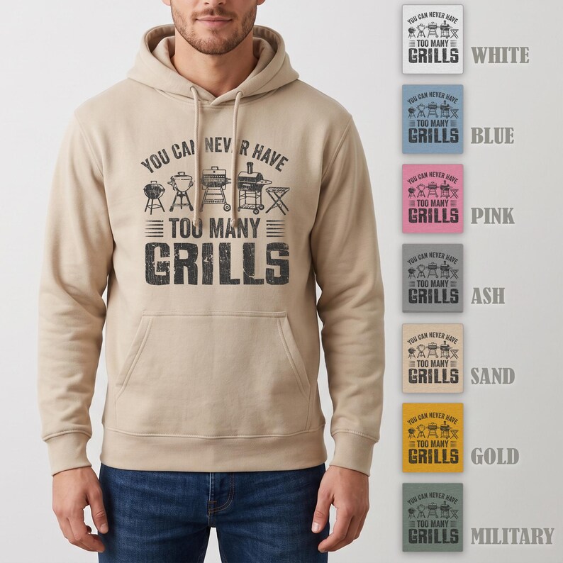 Funny BBQ Shirt, You Can Never Have Many Grills, Pitmaster T-shirt, Barbecue Graphic Top image 3
