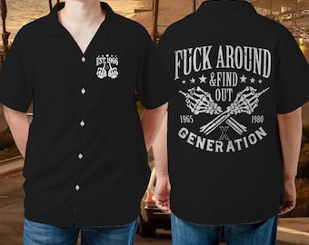 Maglietta Gen X 1966 FAFO Compleanno Hawaii, Grafica Scheletro, Anno Personalizzato, Regalo Grunge Rocker