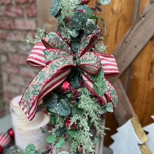 Christmas lantern swag with iced mixed greenery and bells, lantern swag, Christmas swag, Christmas decor, country lantern swag, Christmas