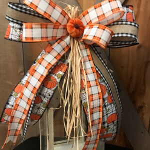 Fall Pumpkin Wreath Bow, Thanksgiving Lantern Decor