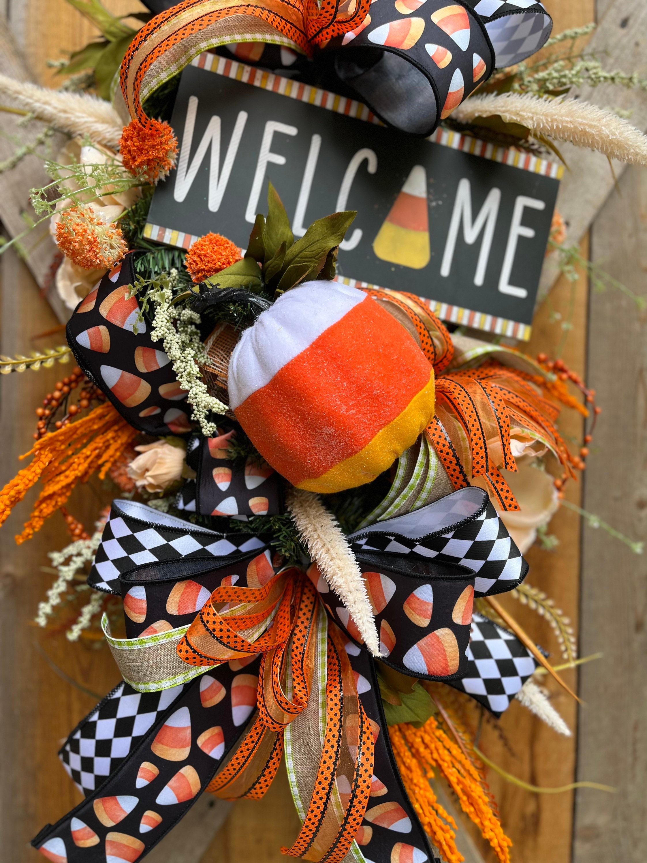 Halloween Swag, Fall Pumpkin Swag, Halloween Welcome Swag, Fall