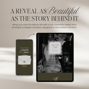 Olive Old Money Save The Date Wedding Website Template: Classic Digital Invitation image 3