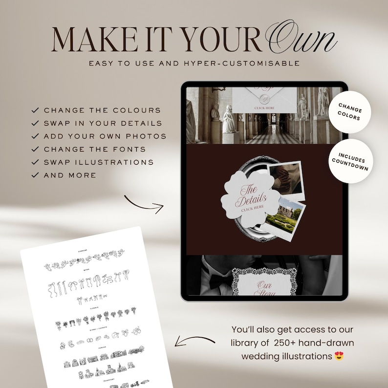 Old Money Wedding Website Template with RSVP: Classic Burgundy Digital Invitation image 10