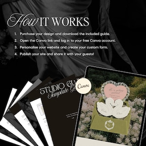Old Money Wedding Website Template with RSVP: Classic Heirloom Swan Lace Digital Invitation in Green & Pink imagen 17