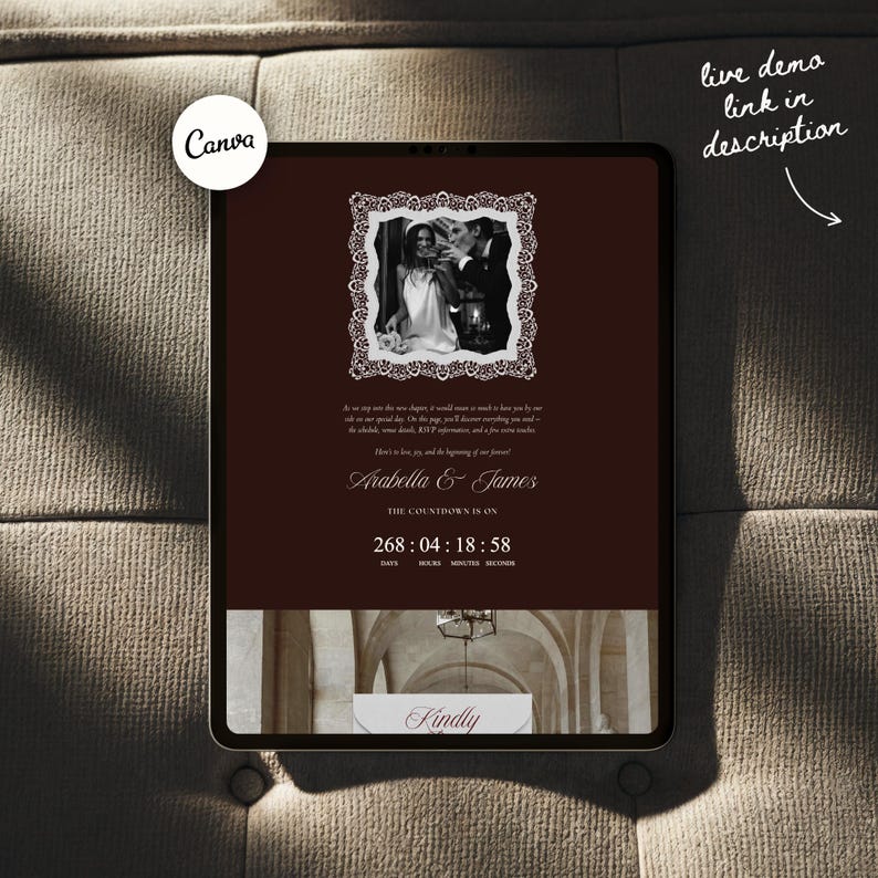 Old Money Wedding Website Template with RSVP: Classic Burgundy Digital Invitation image 9