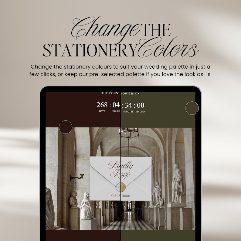 Old Money Wedding Website Template with RSVP: Classic Burgundy Digital Invitation image 5