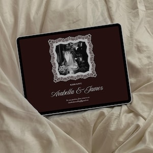Old Money Wedding Website Template with RSVP: Classic Burgundy Digital Invitation image 2