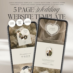Old Money Wedding Website Template with RSVP and Music Upload: Classic Lace Digital Invitation