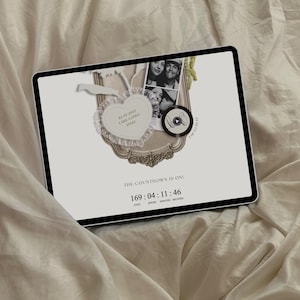 Ivory Photo Booth Save The Date Wedding Website Template: Classic Old Money Lace Digital Invitation with Music image 2
