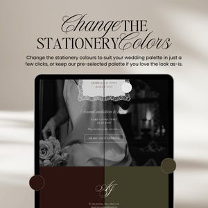 Old Money Save The Date Wedding Website Template: Classic Burgundy Digital Invitation image 5