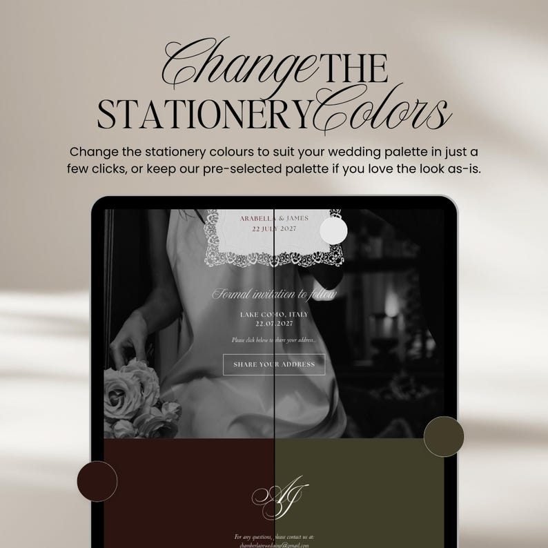 Old Money Save The Date Wedding Website Template: Classic Burgundy Digital Invitation image 5