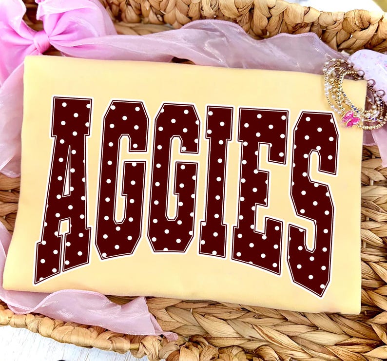 Aggies PNG, Polka Dot Aggies Mascot PNG, Varsity School Spirit Game Day ...