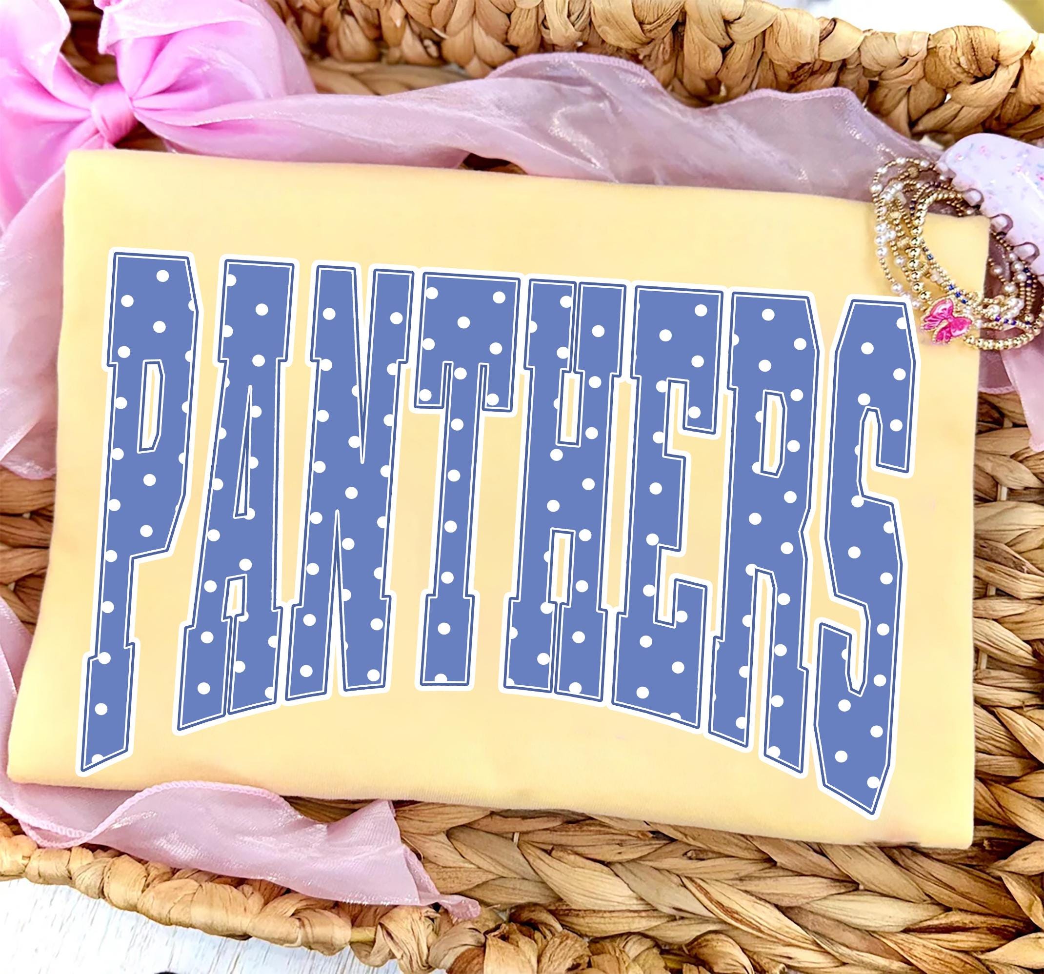 Panthers PNG, Blue Polka Dot Panthers Mascot PNG, Varsity Team Spirit ...