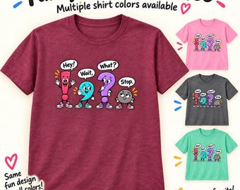 Funny Punctuation Teacher Shirt, Hey Wait What Stop Grammar Tee, English Teacher Gift