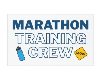 Marathon Training Crew Car Magnet | Running Decal, Slow Sign, Water Bottle