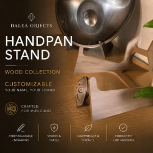 Minimal Handpan Stand | Handpan Holder | Portable Handpan Display | 3D Printed Handpan Accessory | Handmade in Italy | Dalea Objects | Wood”