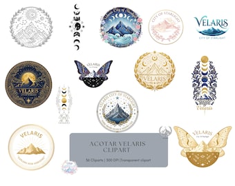 Acotar Velaris Clipart Png, Whimsical Velaris-Inspired Illustration With Magical Lights And Dreamy Fantasy Charm, Bundle (Com Use, Digital)