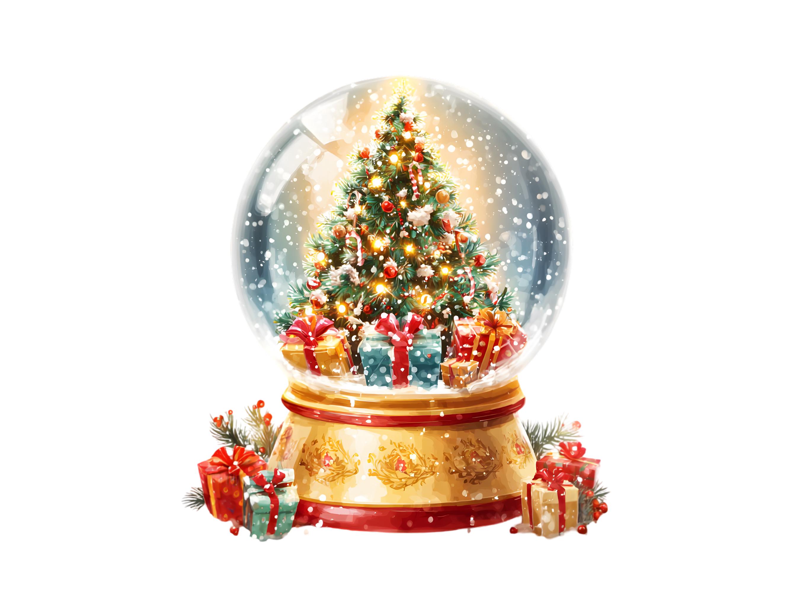 Christmas Snow Globes Clipart Bundle, Festive Globe Clipart Bundle ...