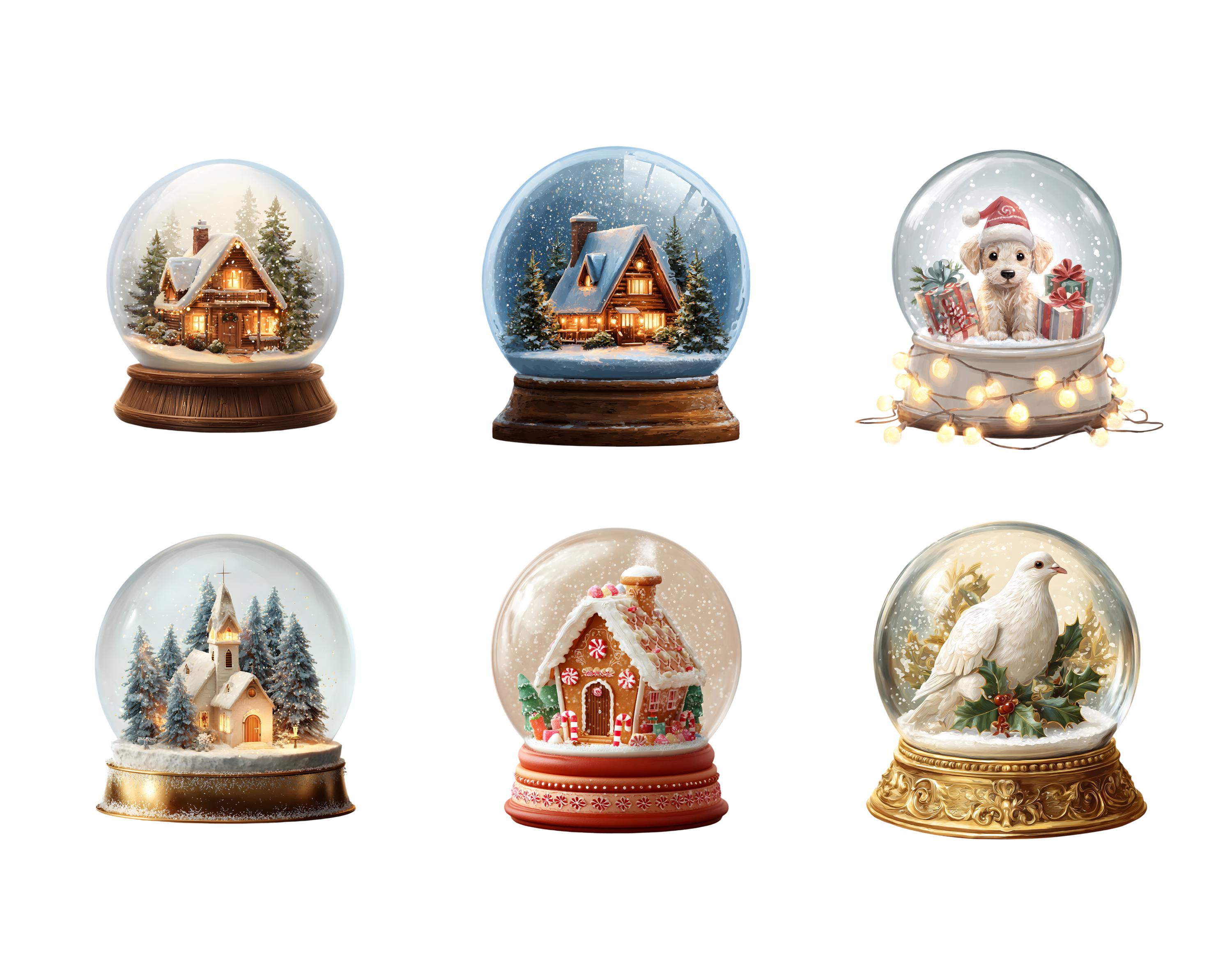 Christmas Snow Globes Clipart Bundle, Festive Globe Clipart Bundle ...