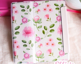Kindle-inzetstuk aquarelrozen, bijvoegsel e-reader Kindle-hoesje, zachtroze bloemen – halfglanzend, hoesje niet inbegrepen