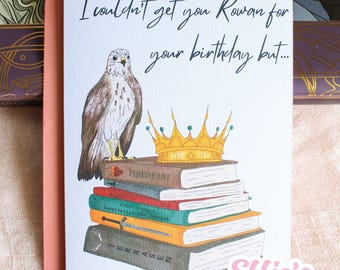 Rowan Birthday Card – Throne of Glass Inspired – 5x7 Greeting with Envelope, Fixed Inside Message– Choose Linen Texture or Matte Heavyweight