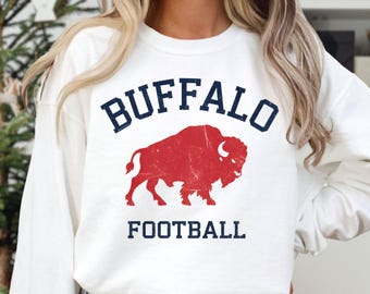 Buffalo Football Retro Sweatshirt, Retro Buffalo Football Crewneck, Buffalo Football Game Day Shirt, Buffalo Football Hoodie Gift for Fan