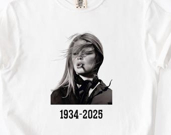 Camiseta vintage Brigitte Bardot, camiseta unissex de algodão orgânico - Roupa sustentável