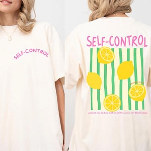 Comfort Colors Christian Shirt, Self Control Lemon Tee, Fruit of the Spirit Tshirt, Bible Verse Quote Top, Preppy Aesthetic Jesus Gift Women