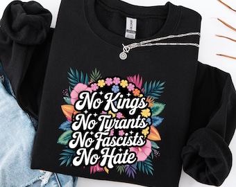 Camiseta "Nosotros, el pueblo, no somos reyes en América", camiseta de protesta por la democracia, camiseta anti-MAGA, camiseta política patriótica, sudadera con la bandera de la democracia estadounidense