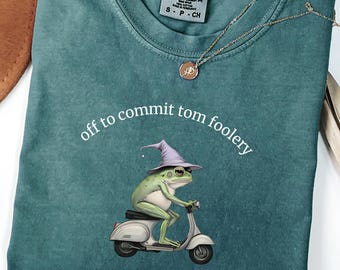 Off to Commit Tom Foolery Frog Funny Shirt,Funny Frog Meme Tee, Weirdcore Graphic Shirt, Sarcastic Vintage Humor Gift Tshirt