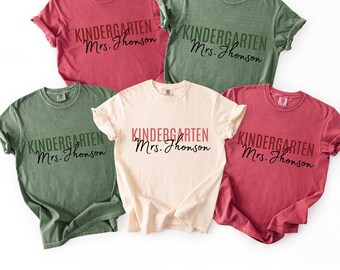 Comfort Colors Teacher Shirt, Kindergarten Teacher Shirt, Kindergarten Shirt, Back to School Shirt, Custom Teacher Appreciation Tee