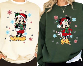Micky Minnie Maus Weihnachten Sweatshirt Disney Weihnachten Urlaub Familie Passende Pullover Paar Passende Disney Weihnachten Crew