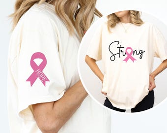 Breast Cancer Awareness Shirt, Breast Cancer Month,Sleeve Breast Cancer Shirt, Breast Cancer Gifts, Cancer Hope Shirt