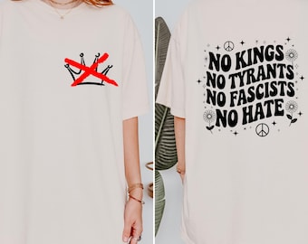 Maglietta "No Kings", Maglietta "No Kings In America", Maglietta di protesta, Maglietta politica, Maglietta pro-democrazia, Maglietta del manifestante patriottico, Abbigliamento della resistenza