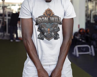 T-shirt de fitness Iron Will – T-shirt de motivation pour le sport et la salle de sport – T-shirt de fitness de gym – T-shirt d'entraînement – T-shirt de sport de fitness