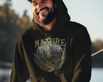 Sweat à capuche Nature Bushcraft Survival – Sweat à capuche Camping Randonnée Sweat à capuche Aventure en plein air – Vêtements de randonnée Équipement de survie