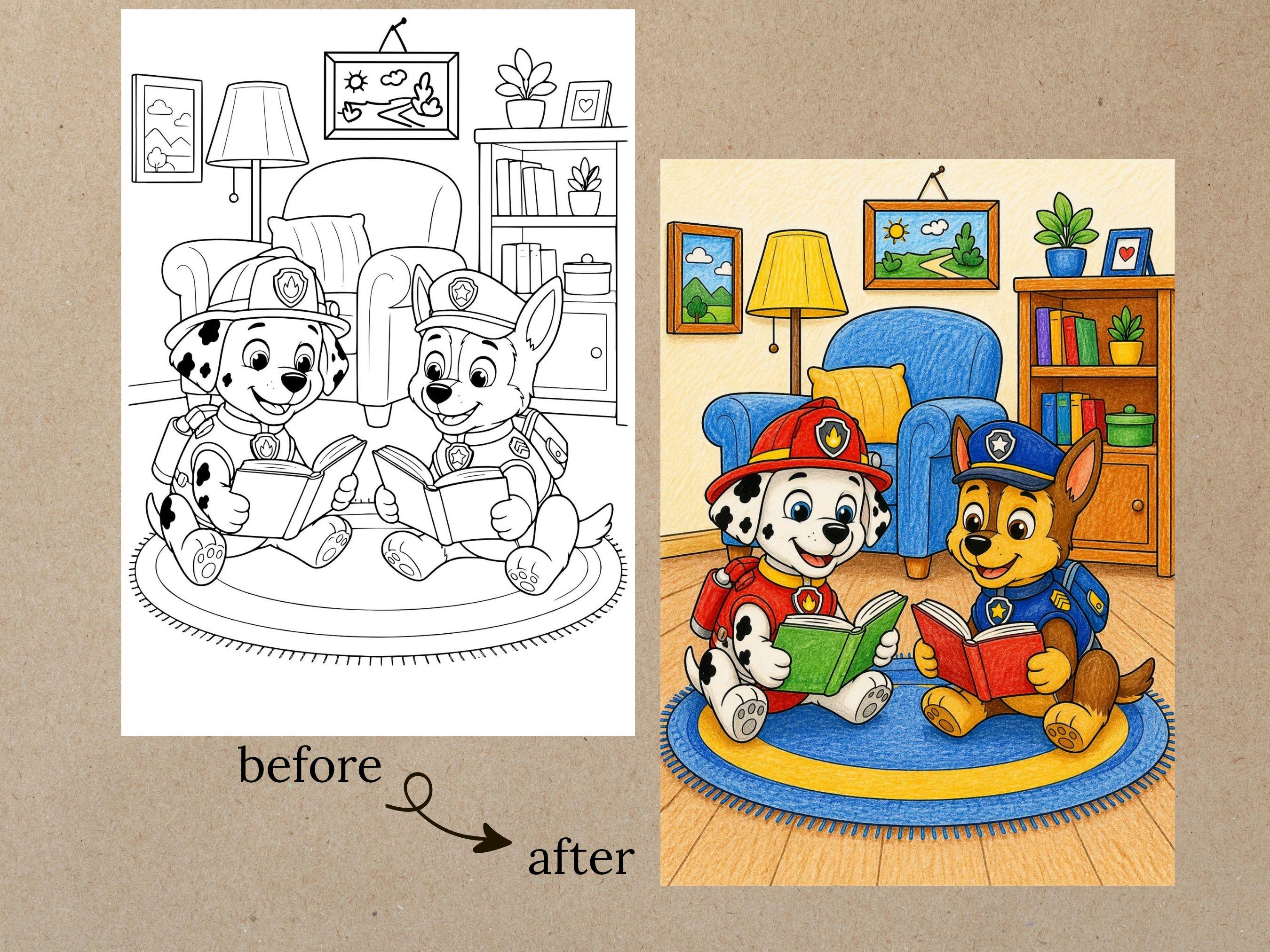 Rescue Puppies Coloring Pages Bundle, Kids Adventure Activity Sheets ...
