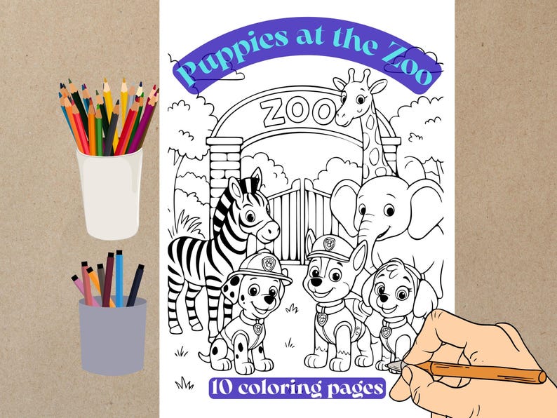 Zoo Coloring Pages for Kids, Printable Animal Activity Book (PDF) - Etsy